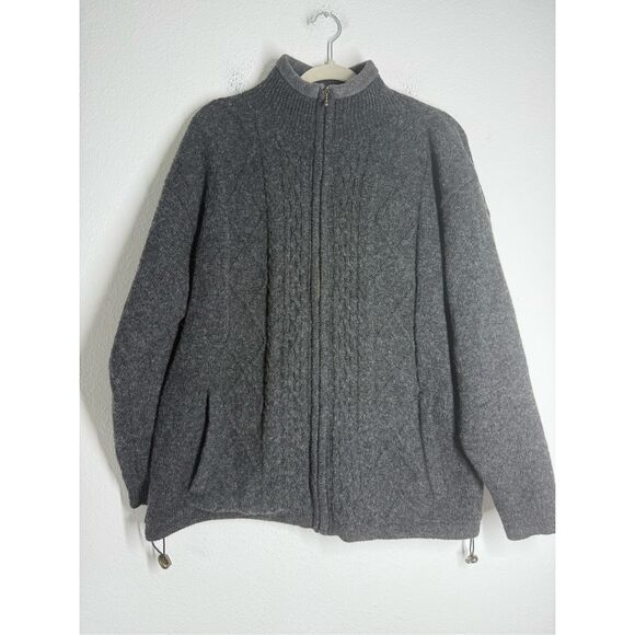 Carraig Donn Other - Vintage Carraig Donn Ireland Mens Pure New Wool Cable Knit Lined Cardigan Sz